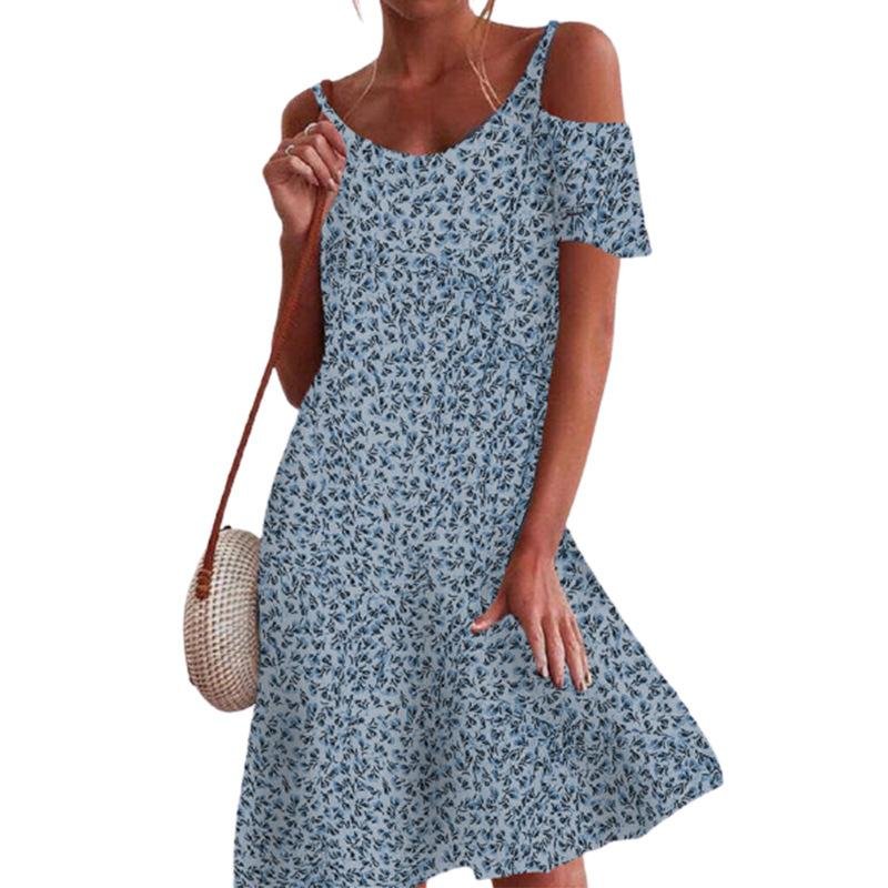 Women's Printed Loose Strapless Dress
