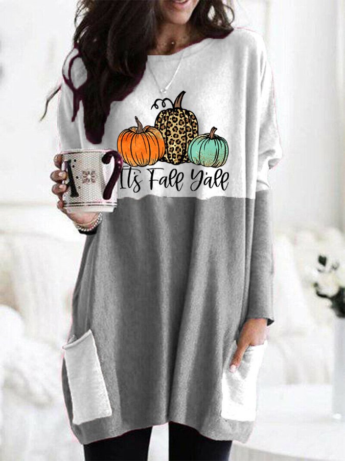 Women&#039;s It&#039;s Fall Y&#039;all Print Pocket T-Shirt