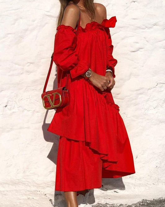 Irregular Off-shoulder One-shoulder Dress