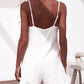 Women's Solid Color Button Suspenders Ruffled Suspender Jumpsuit