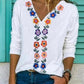 Ethnic Print V-Neck T-Shirt