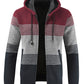Contrast Color Hooded Trendy Zip Cardigans