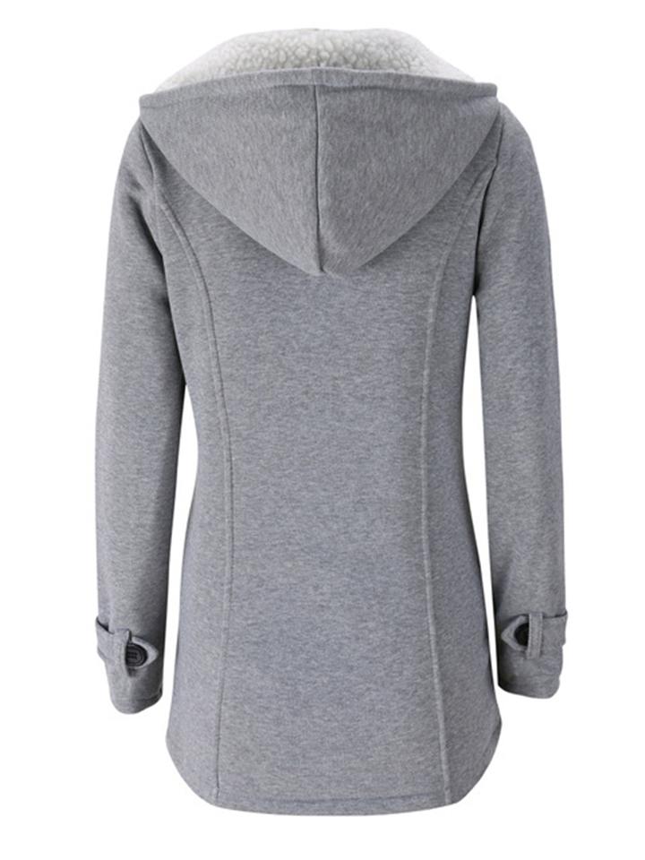 Casual Warm Plush Lined Hooded Jacket Coat