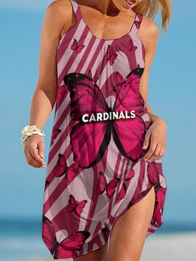 Women's Casual Butterfly Print Beach Dress