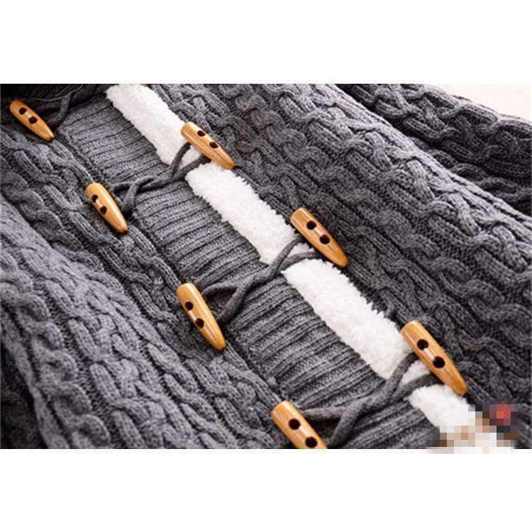 2022 New cashmere thick warm hooded coat