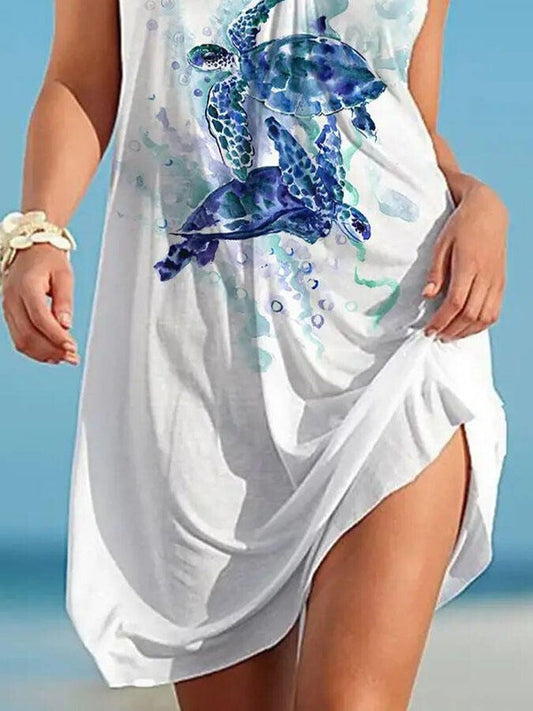 Turtle Print Beach Dress