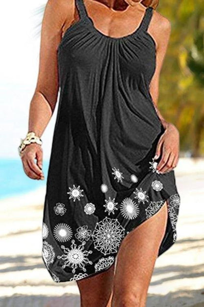 V Neck Floral Casual Dress