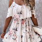 Floral 1/2 Sleeves A-line Above Knee Dress