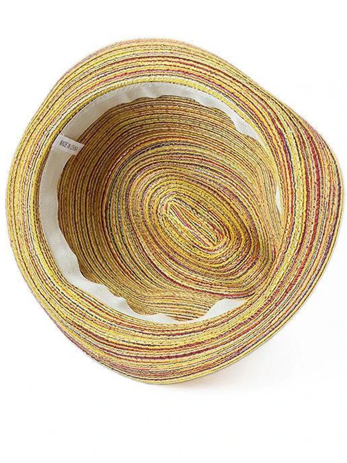 Summer Travel Sunscreen Beach Straw Hat Rainbow Sun Hat