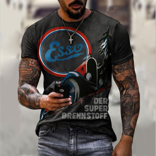 Men's Vintage Motor Oil Print T-shirt