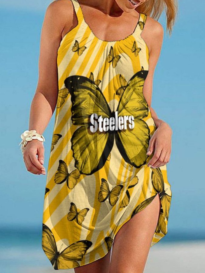 Women's Casual Butterfly Print Beach Dress