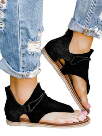 High-Top Peplum Roma Shoes Crinkled Flat Sandals