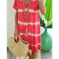 V-neck Tie-dye Short Sleeve Dress