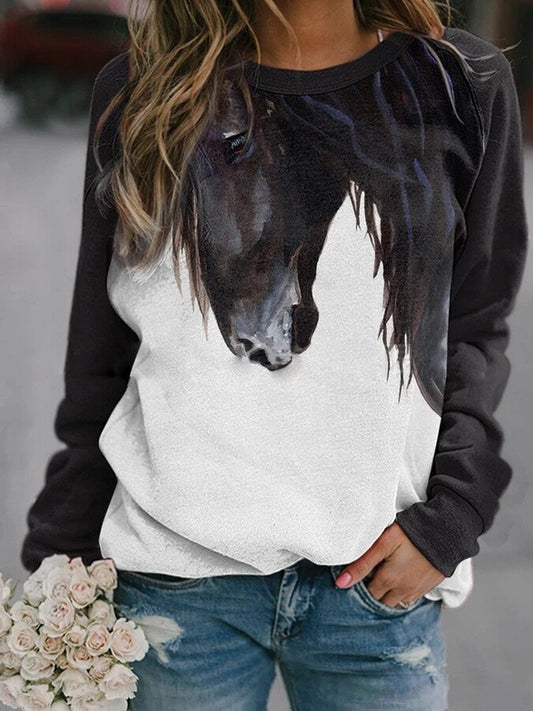 Women's Horsehead Print Sweater