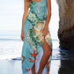 Resort Turtle Print Sling Beach Maxi Dress