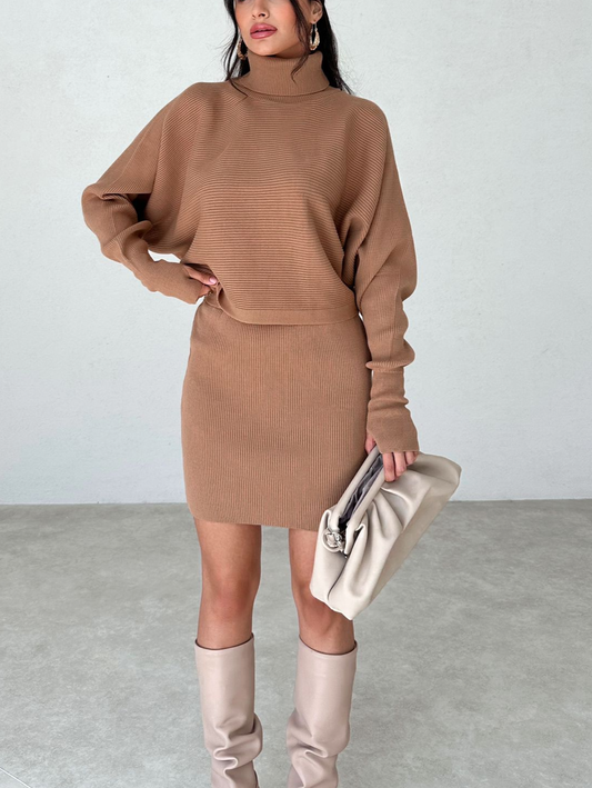 Turtleneck Skirt Set