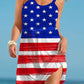 Women's Beach Independence Day Flag Print Dress
