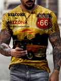 Mens retro Moto Tin Logo Printed T-shirt