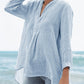 Women's Thin Cotton V-Neck Long Sleeve Top