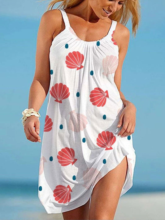 Shell Print Beach Dress