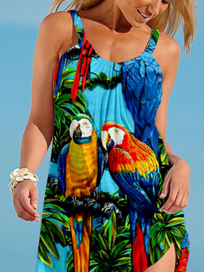 Flowers Insects and Birds Sling Dress