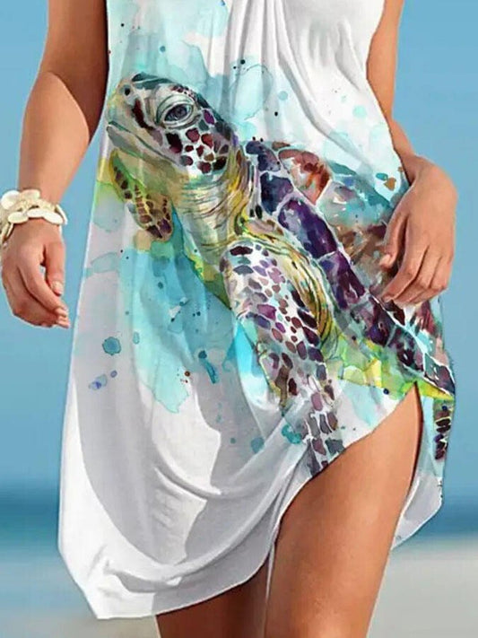 Turtle Print Beach Dress