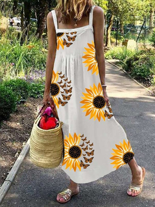 Sunflower Print Dress