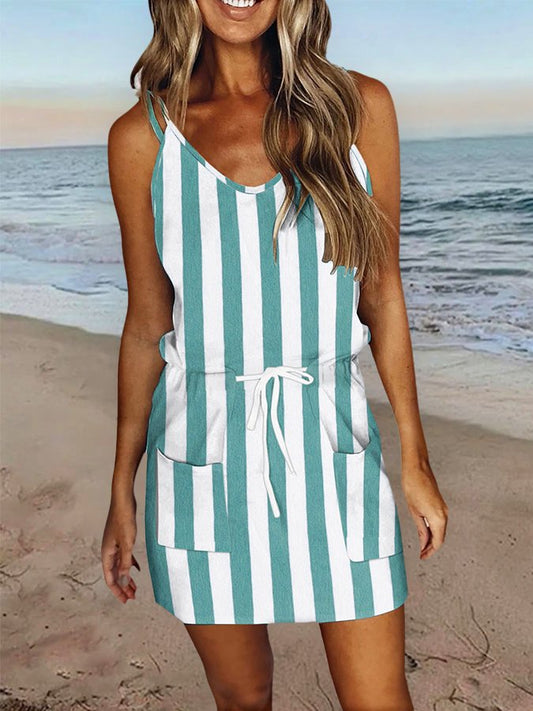 Striped Print Slip Dress