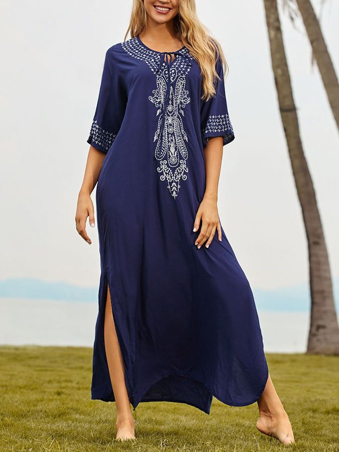 Vintage Lace-Up Resort Dress