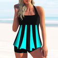Women's Plus Size Stripe Printed Bikini Swimsuit