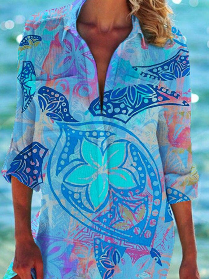 Ocean Printed Holiday Casual Shirt