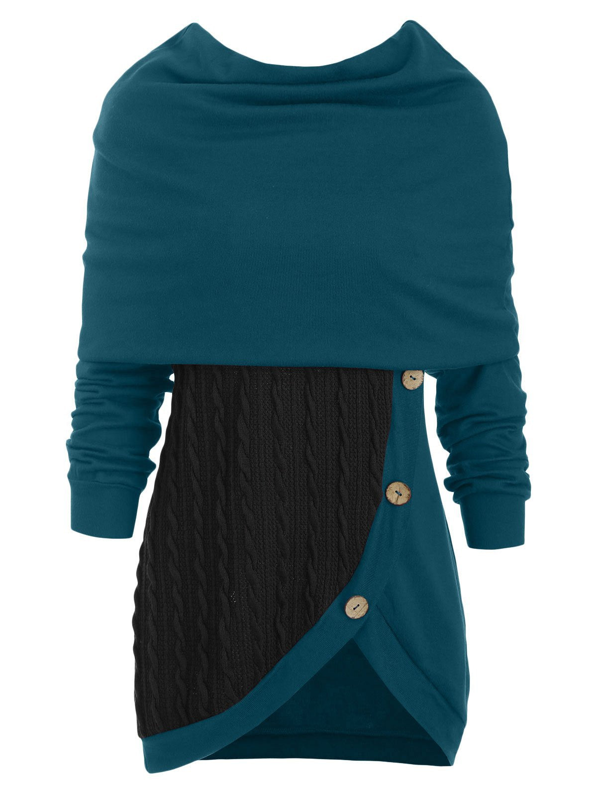 Color Block Long Sleeve Above Knee Dresses