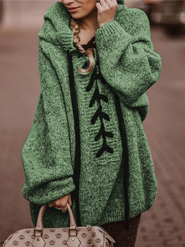 Casual Hoodie Cotton Solid Sweater coat