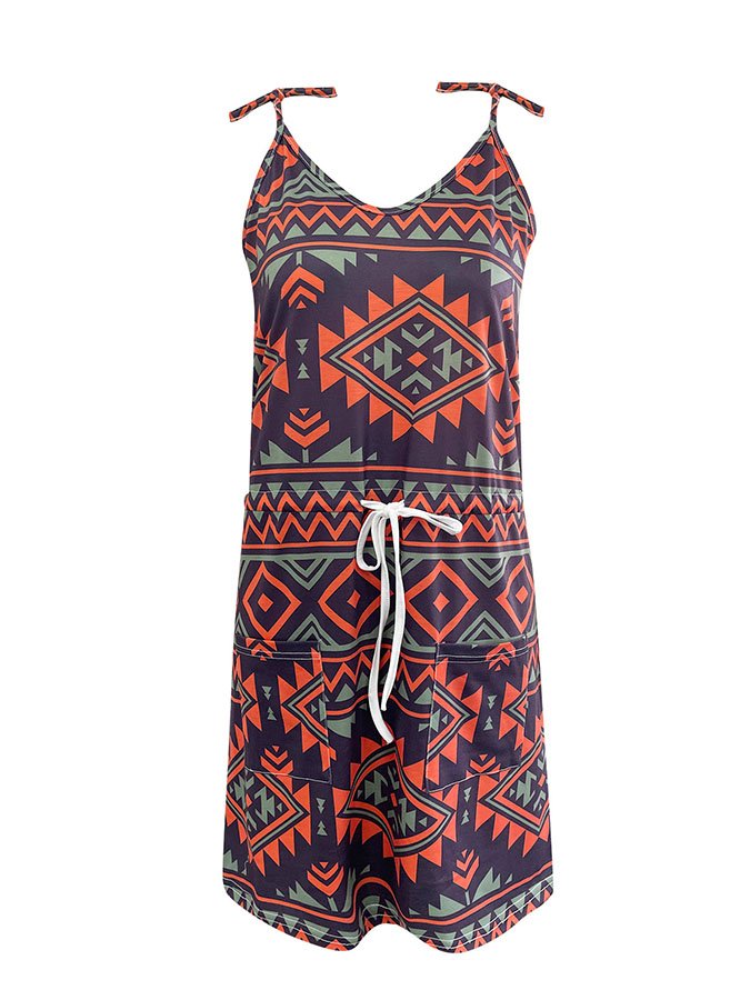 Vintage Print Slip Dress