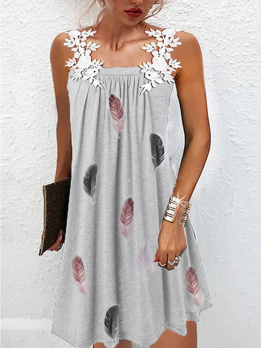 Women's Sleeveless Printed A-Line Dress