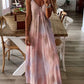 Tie Dye Straps Waist Down Casual Dresses