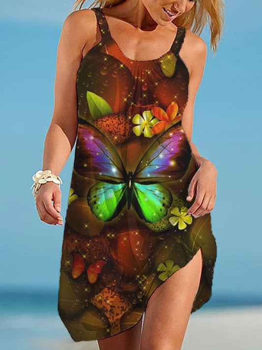 Summer Casual Print Camisole Dress