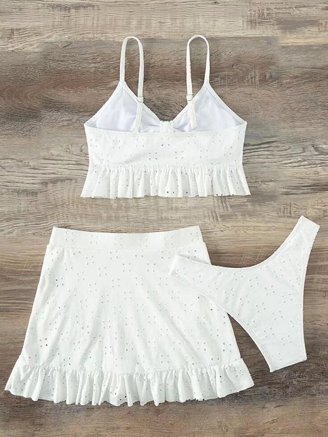 Women's Fashion Swimsuit Hip Skirt Three-piece Set