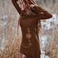 Vintage Tribal Print Long Sleeve Hoodie