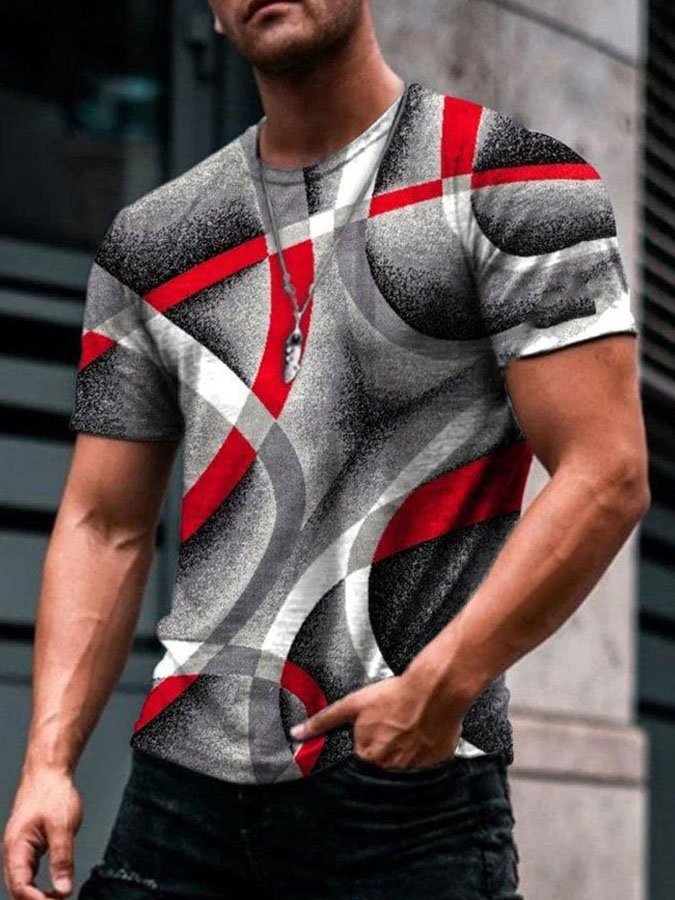 Vintage Print Casual Men's T-Shirt