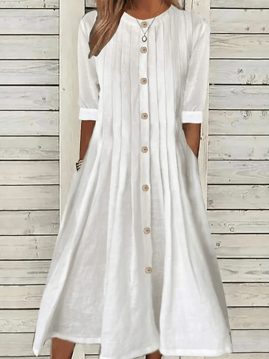 Women&#039;s Cotton Linen Casual Dress