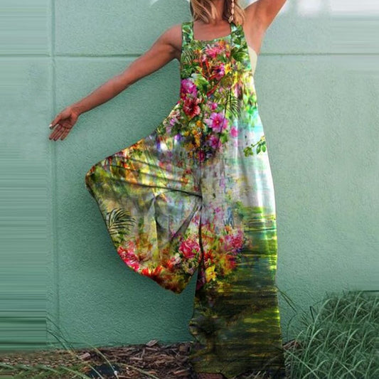 Women's Floral Print Tank Top Jumpsuit