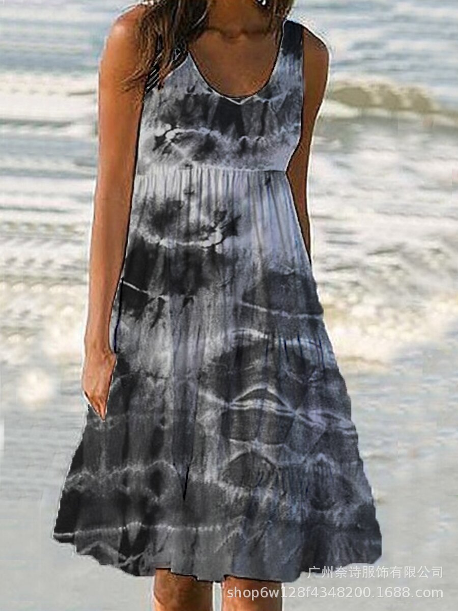 Tie-Dye Gradient Dress Print