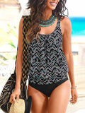 Split Print Swimsuit
