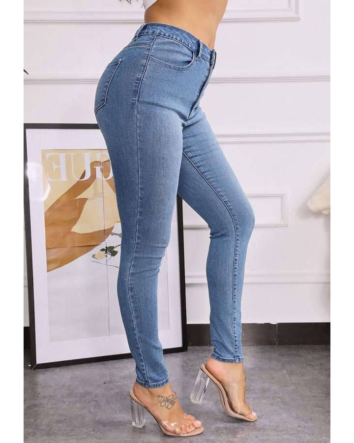 Elastic High Waist Jeans