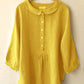 Women Cotton Linen Seven Sleeve Shirt