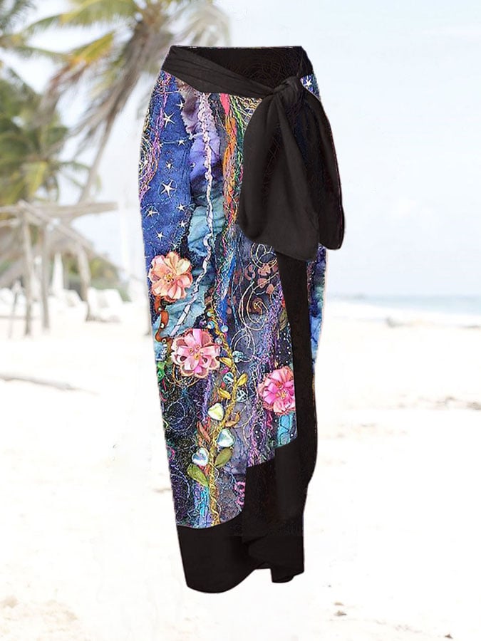 Vintage Floral Print Swimsuit And Apron