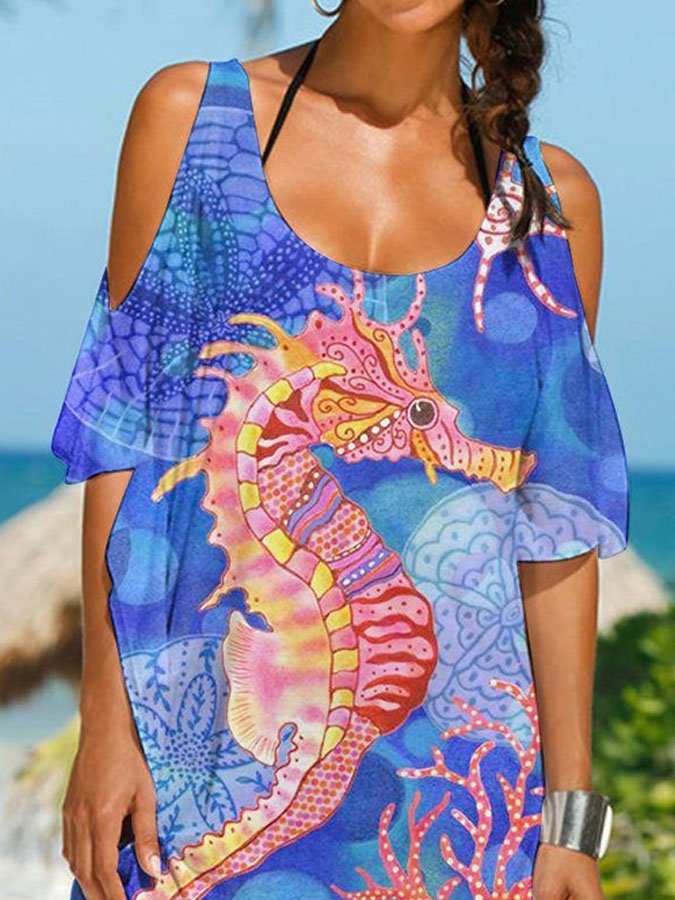 Seahorse Print Dress