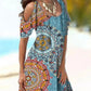 Print Cold Shoulder Slim Dress