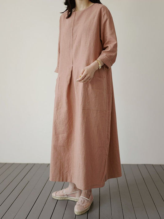 Round Neck Long Sleeve Dress